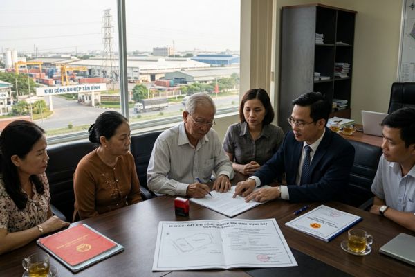 Di chúc để lại đất trong khu công nghiệp