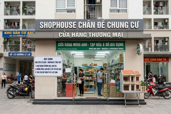 Bán nhà shophouse chân đế chung cư: Những ràng buộc về mục đích sử dụng