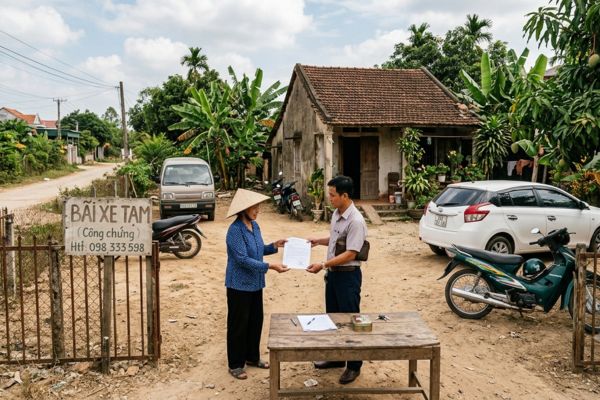 Cho thuê đất làm bãi đỗ xe tạm: Hướng dẫn công chứng ngắn hạn
