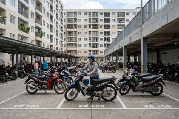 Nhà ở xã hội (NƠXH) cho thuê: Có được giữ xe không?