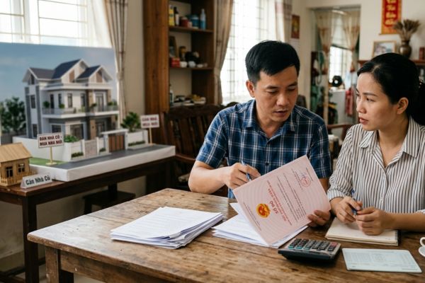 Vợ chồng hùn tiền bán nhà cũ mua nhà mới: Đứng tên sao cho công bằng?