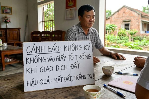 Cảnh báo việc ký khống vào giấy tờ trống khi giao dịch đất