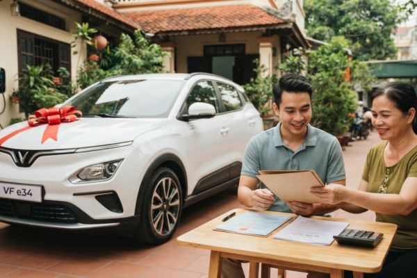Cho tặng tài sản là xe ô tô điện: Thủ tục sang tên và ưu đãi lệ phí trước bạ