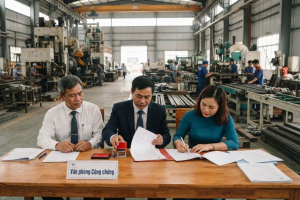 Công chứng cho tặng tài sản là máy móc, thiết bị dây chuyền sản xuất của doanh nghiệp