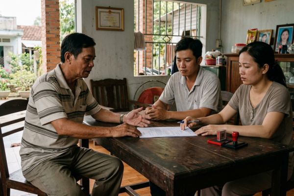 Đất cha mẹ cho nhưng bắt con dâu/rể ký văn bản khước từ tài sản