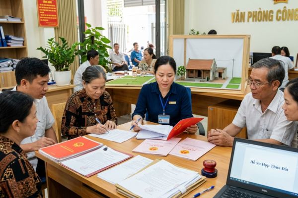 Đất mua gom của nhiều hộ dân: Thủ tục hợp thửa tại văn phòng công chứng