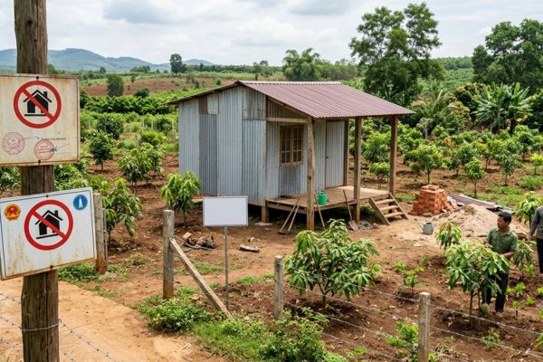 Đất trồng cây lâu năm có được xây nhà tạm? Cảnh báo bị phạt tiền