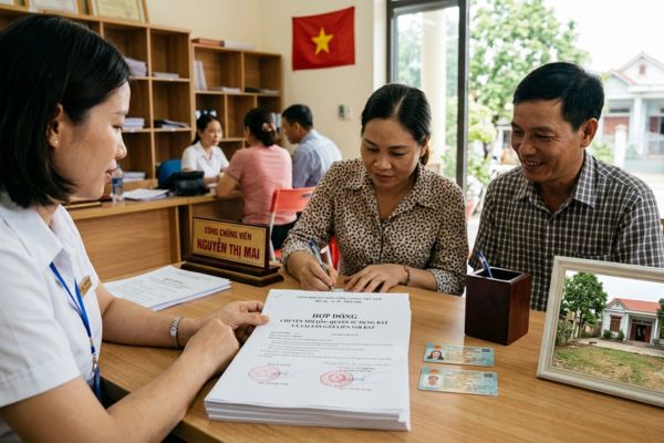 Khi nào hợp đồng công chứng chuyển nhượng đất bắt đầu có hiệu lực?