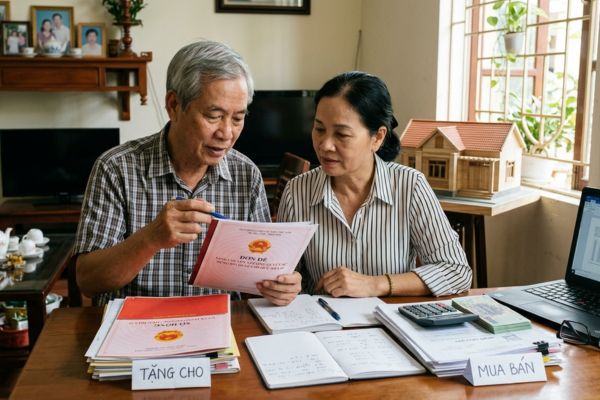 Sang tên nhà đất bằng hình thức tặng cho hay mua bán: Phương án nào tiết kiệm thuế phí nhất?