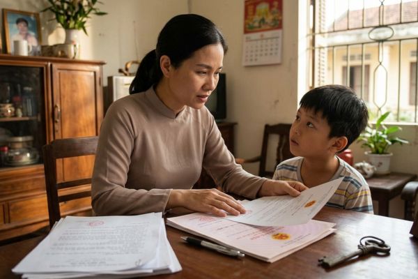 Tặng cho nhà đất cho con cái khi bố mẹ chưa hoàn tất thủ tục ly hôn
