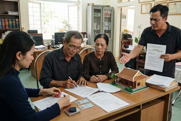 Tặng cho nhà đất khi bên tặng cho đang bị đối tác kiện ra tòa đòi bồi thường hợp đồng
