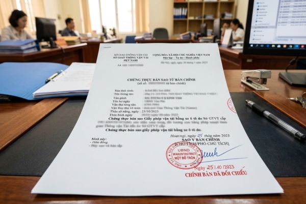 Chứng thực bản sao Giấy phép vận tải bằng xe ô tô do Sở GTVT cấp