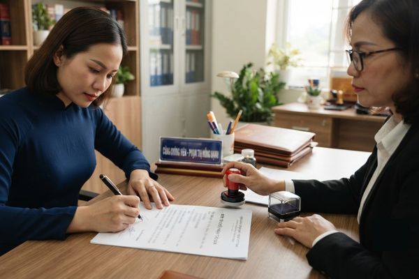 Chứng thực chữ ký trên đơn từ chối nhận tài sản khi ly hôn