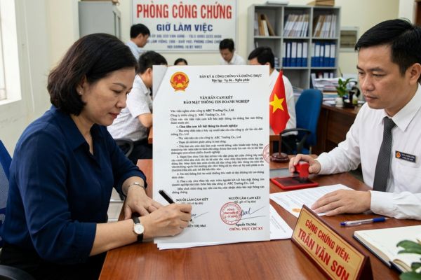 Chứng thực chữ ký trên văn bản cam kết bảo mật thông tin doanh nghiệp