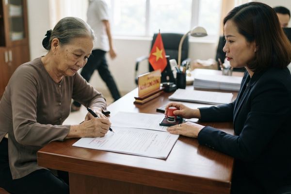 Chứng thực chữ ký trên văn bản từ chối quyền tài sản trong khối di sản