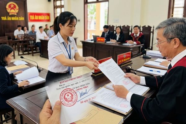 Giá trị sử dụng của bản sao chứng thực khi thực hiện thủ tục tố tụng tại Tòa án