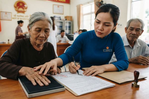 Hướng dẫn chứng thực chữ ký cho người không biết chữ hoặc mất khả năng điểm chỉ