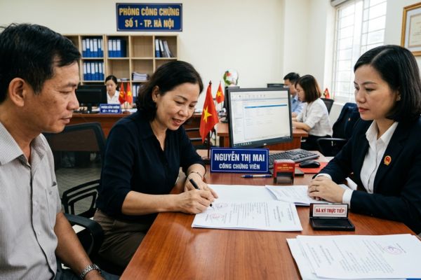 Quy trình ký chứng thực chữ ký trực tiếp trước mặt công chứng viên