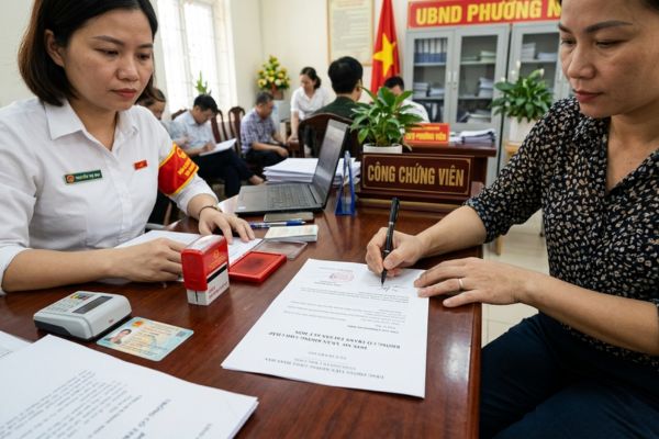 Chứng thực chữ ký trên đơn xin xác nhận không có tranh chấp tài sản sau ly hôn