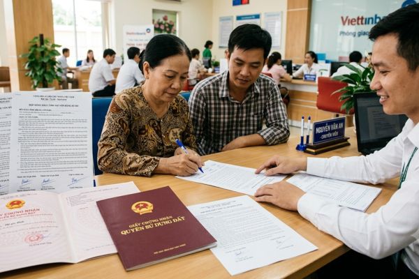 Hợp đồng bảo lãnh vay vốn bằng sổ đỏ hộ gia đình: Lưu ý chữ ký thành viên