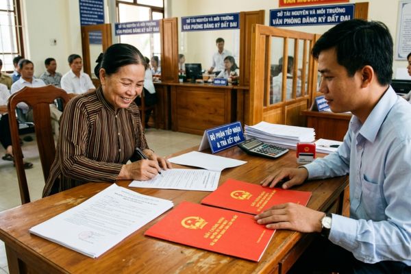 Hợp đồng chuyển nhượng đất dịch vụ phân lô: Quy trình sang tên sổ đỏ chuẩn