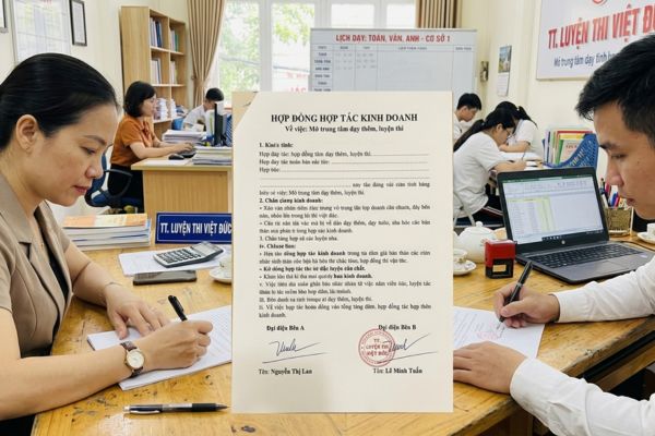 Hợp đồng hợp tác kinh doanh mở trung tâm dạy thêm, luyện thi