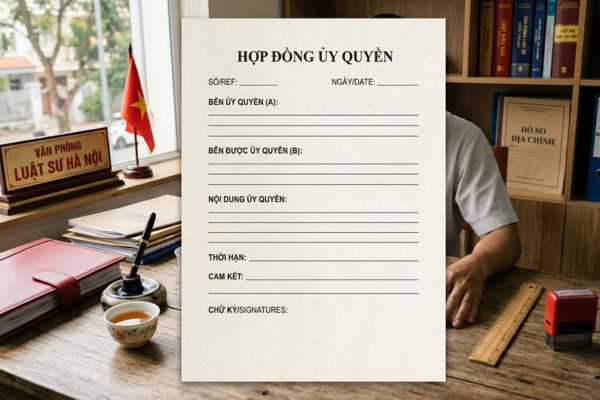 Hợp đồng ủy quyền làm thủ tục sang tên sổ đỏ: Mẫu văn bản chuẩn pháp lý